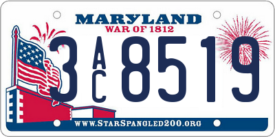 MD license plate 3AC8519