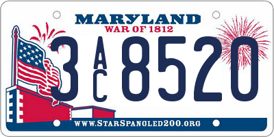 MD license plate 3AC8520