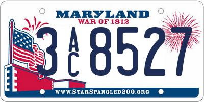 MD license plate 3AC8527
