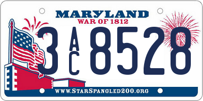 MD license plate 3AC8528