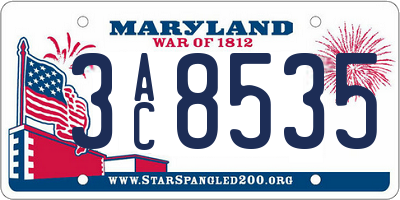 MD license plate 3AC8535