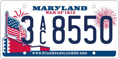 MD license plate 3AC8550