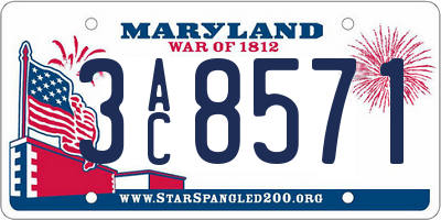 MD license plate 3AC8571