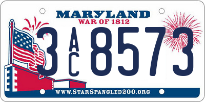 MD license plate 3AC8573