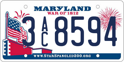MD license plate 3AC8594