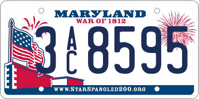 MD license plate 3AC8595