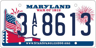 MD license plate 3AC8613
