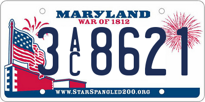 MD license plate 3AC8621