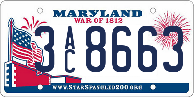 MD license plate 3AC8663