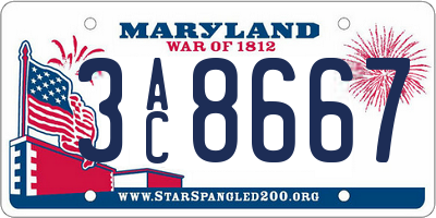 MD license plate 3AC8667