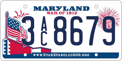 MD license plate 3AC8679