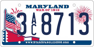 MD license plate 3AC8713