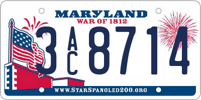 MD license plate 3AC8714