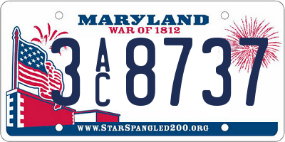 MD license plate 3AC8737