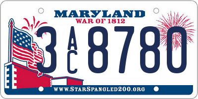 MD license plate 3AC8780