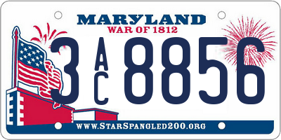 MD license plate 3AC8856