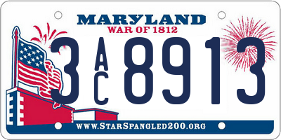 MD license plate 3AC8913