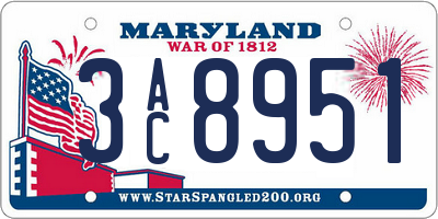 MD license plate 3AC8951