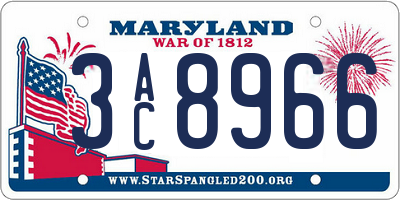 MD license plate 3AC8966