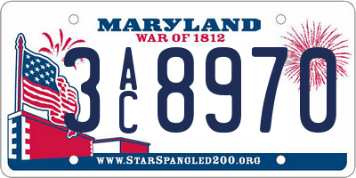 MD license plate 3AC8970