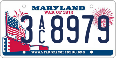 MD license plate 3AC8979