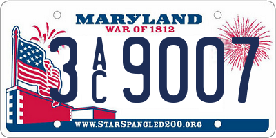 MD license plate 3AC9007