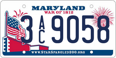 MD license plate 3AC9058