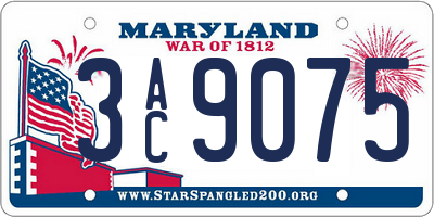 MD license plate 3AC9075
