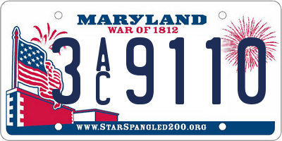 MD license plate 3AC9110