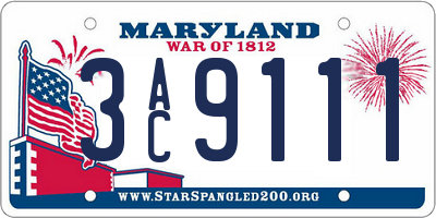 MD license plate 3AC9111