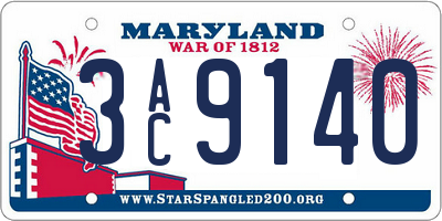 MD license plate 3AC9140