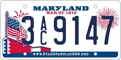 MD license plate 3AC9147