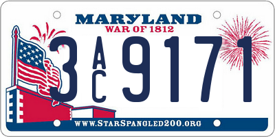 MD license plate 3AC9171