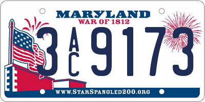 MD license plate 3AC9173