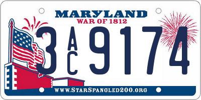 MD license plate 3AC9174