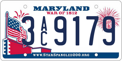 MD license plate 3AC9179