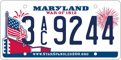 MD license plate 3AC9244