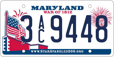 MD license plate 3AC9448