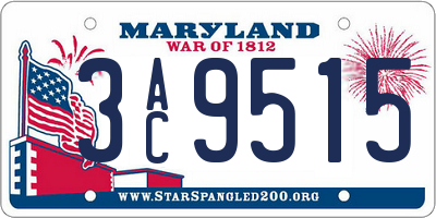 MD license plate 3AC9515