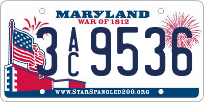 MD license plate 3AC9536