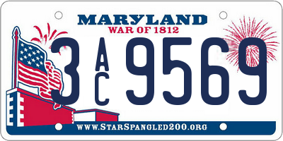 MD license plate 3AC9569