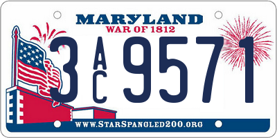 MD license plate 3AC9571