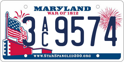 MD license plate 3AC9574
