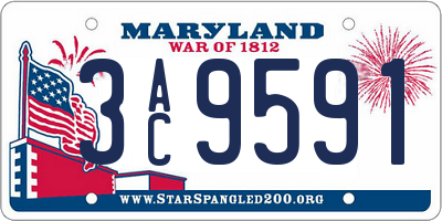 MD license plate 3AC9591