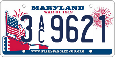 MD license plate 3AC9621