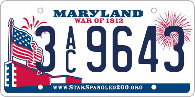 MD license plate 3AC9643
