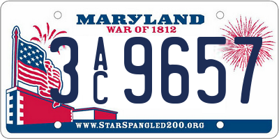 MD license plate 3AC9657