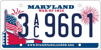 MD license plate 3AC9661