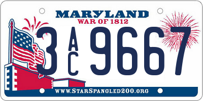 MD license plate 3AC9667