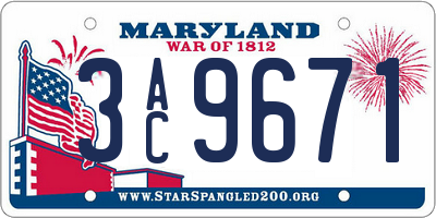 MD license plate 3AC9671